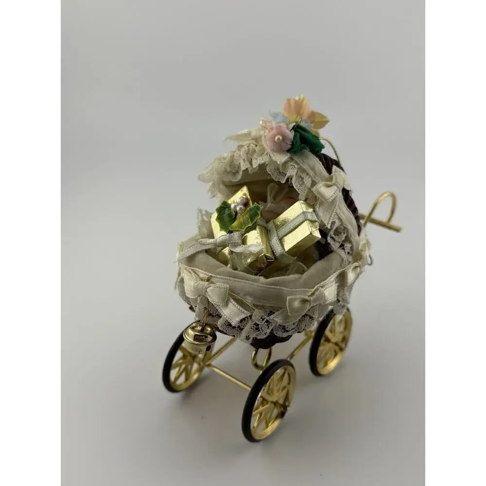 Vintage Kurt S Adler 1985 Mini Baby Carriage Christmas Ornament 5